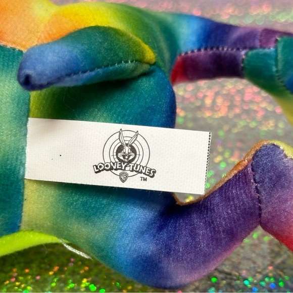 WB Looney Tunes TAZ Plush Rainbow Tie Die Tasmanian Devil Stuffed Animal *RARE* - Picture 13 of 16